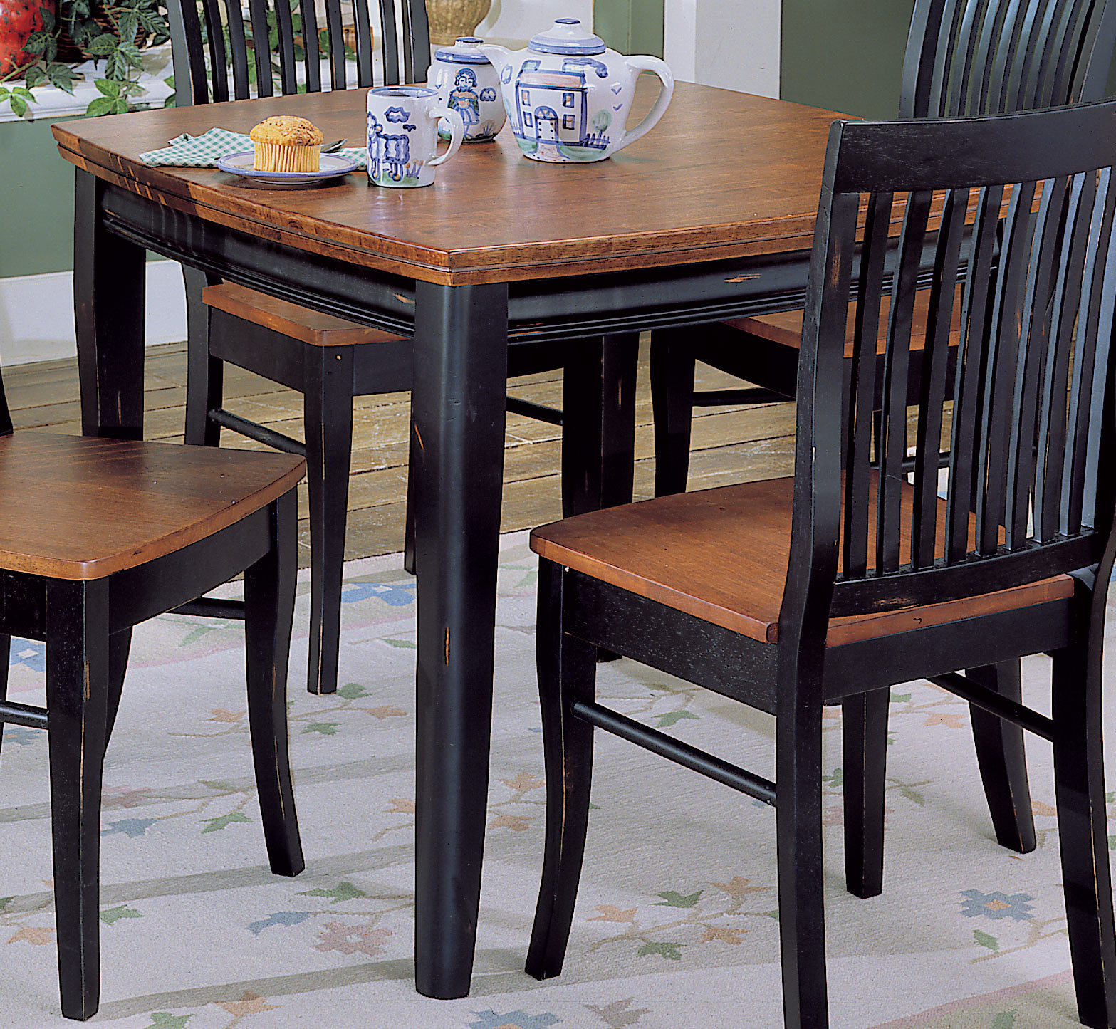 Homelegance Liz Black Dining Table with Cherry Top