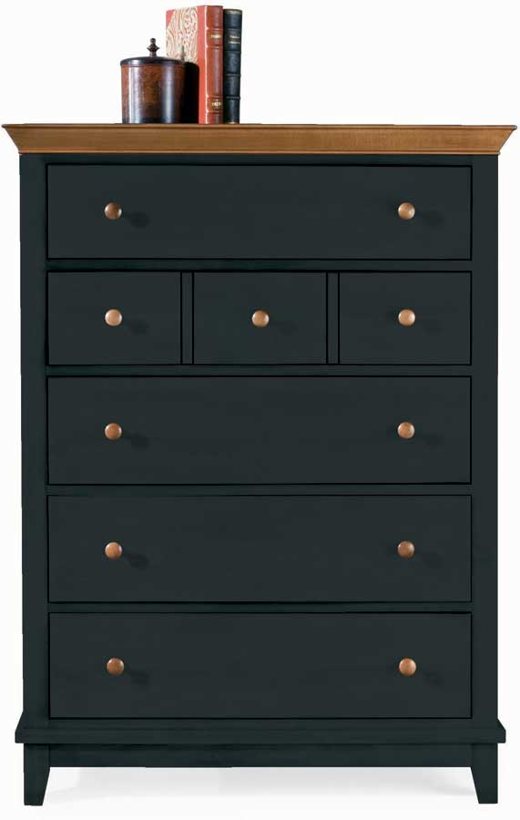 American Drew Sterling Pointe Drawer Chest - Black With Maple Top