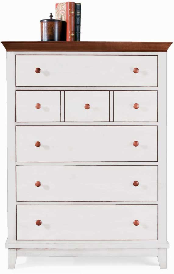 American Drew Sterling Pointe Drawer Chest - White With Cherry Top