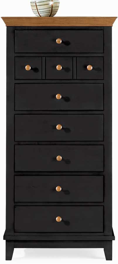 American Drew Sterling Pointe Lingerie Chest - Black With Maple Top