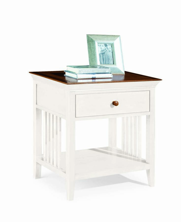 American Drew Sterling Pointe Drawer Night Stand - White With Cherry