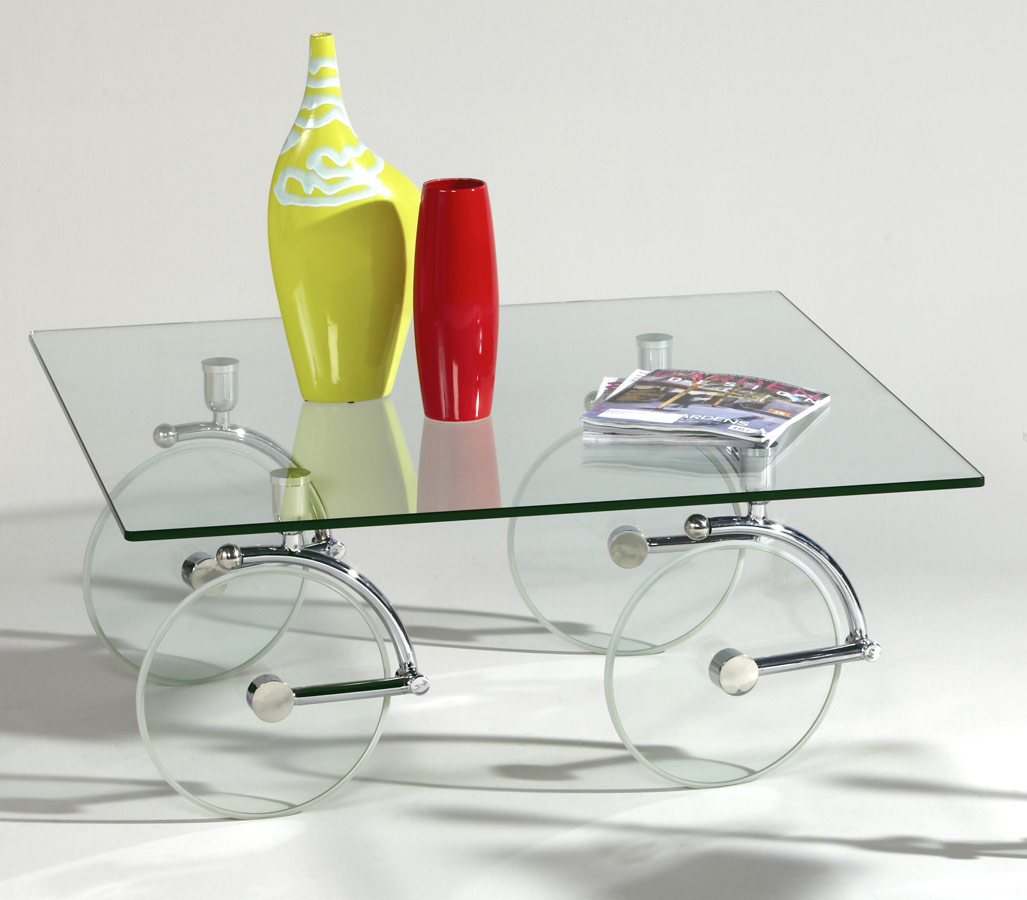 Chintaly Imports Glass Caster Cocktail Table