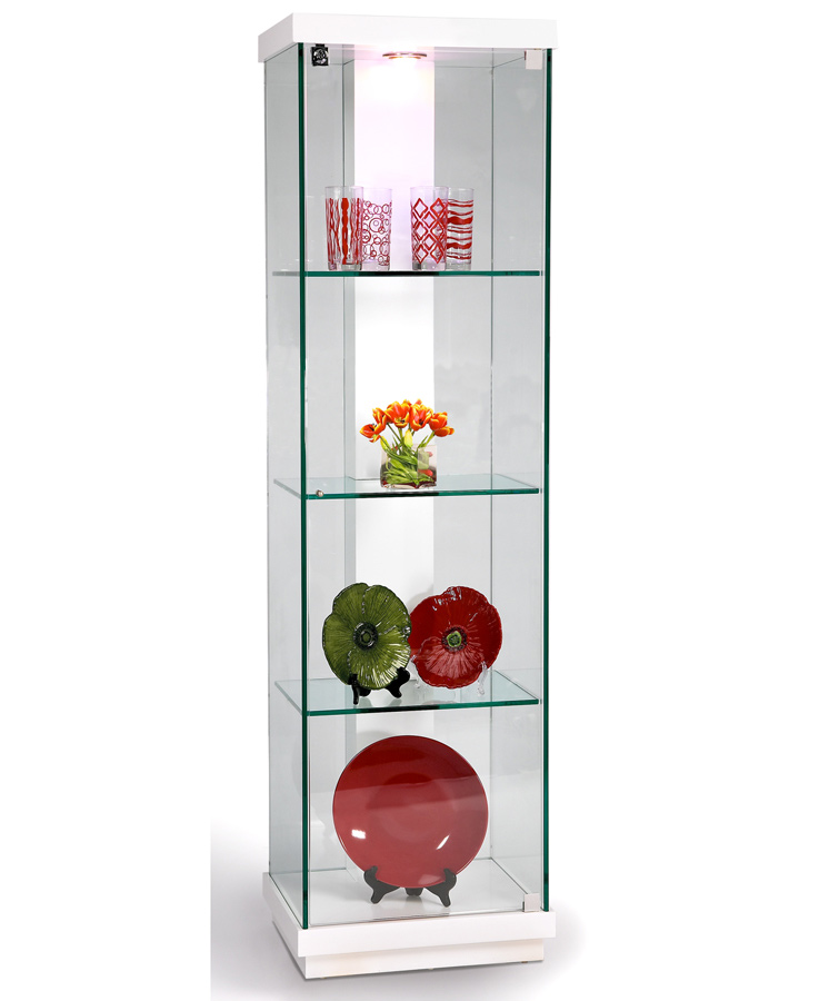 Chintaly Imports 6633-CUR White Accent Glass Curio