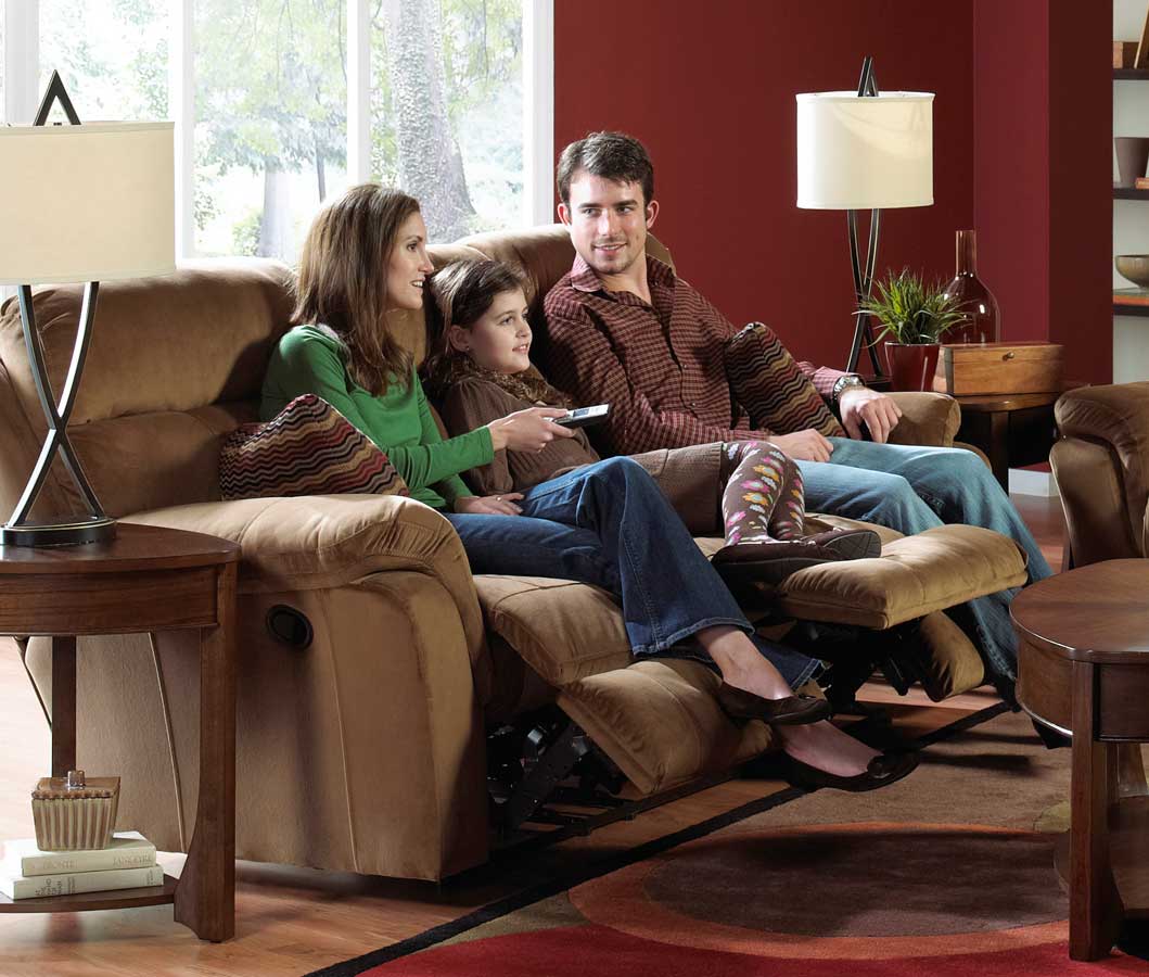 CatNapper 13745-Pecan Variables Ultimate Sofa with 3 Recliners and 1 Drop Down Table Pecan - Catnapper