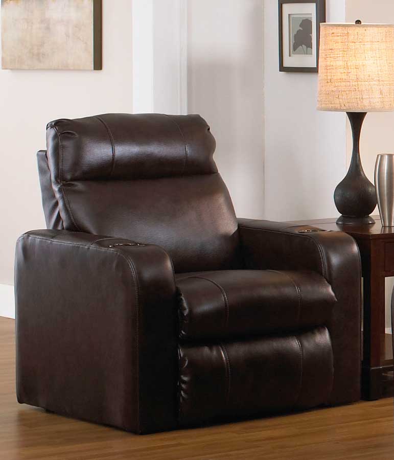 CatNapper 4020-Java Alliance Bonded Leather Recliner with 2 Straight Arms - Java - Catnapper