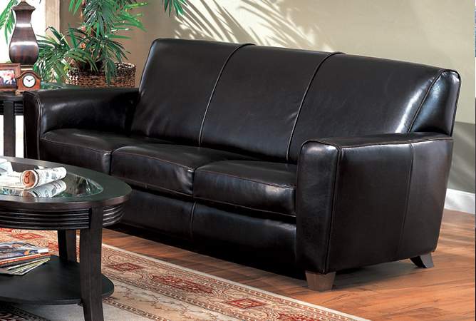 Coaster Retro Styled Dark Brown Dacron Sofa
