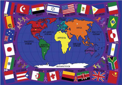 World Map 7 Continents And Oceans