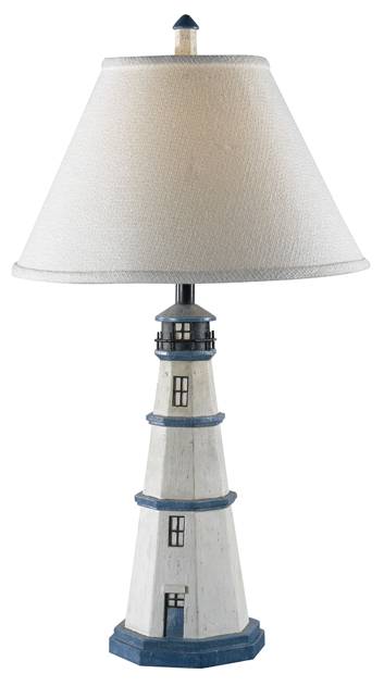 Kenroy Home Nantucket Light House Table Lamp in Antique White