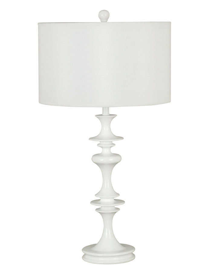 Kenroy Home 21033WH Claiborne Table Lamp in White Gloss