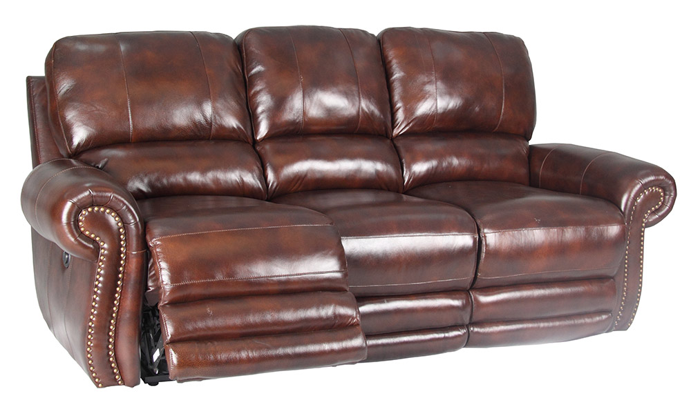 Parker House Thor Leather Power Dual Reclining Sofa in Tobacco