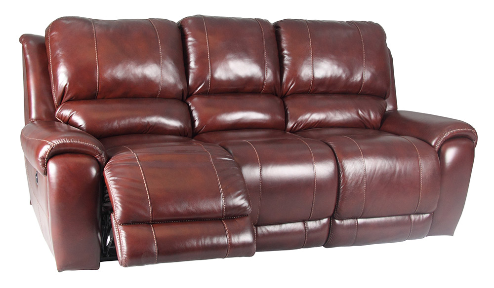 Parker House Titan Leather Power Dual Reclining Sofa in Dark Burgundy