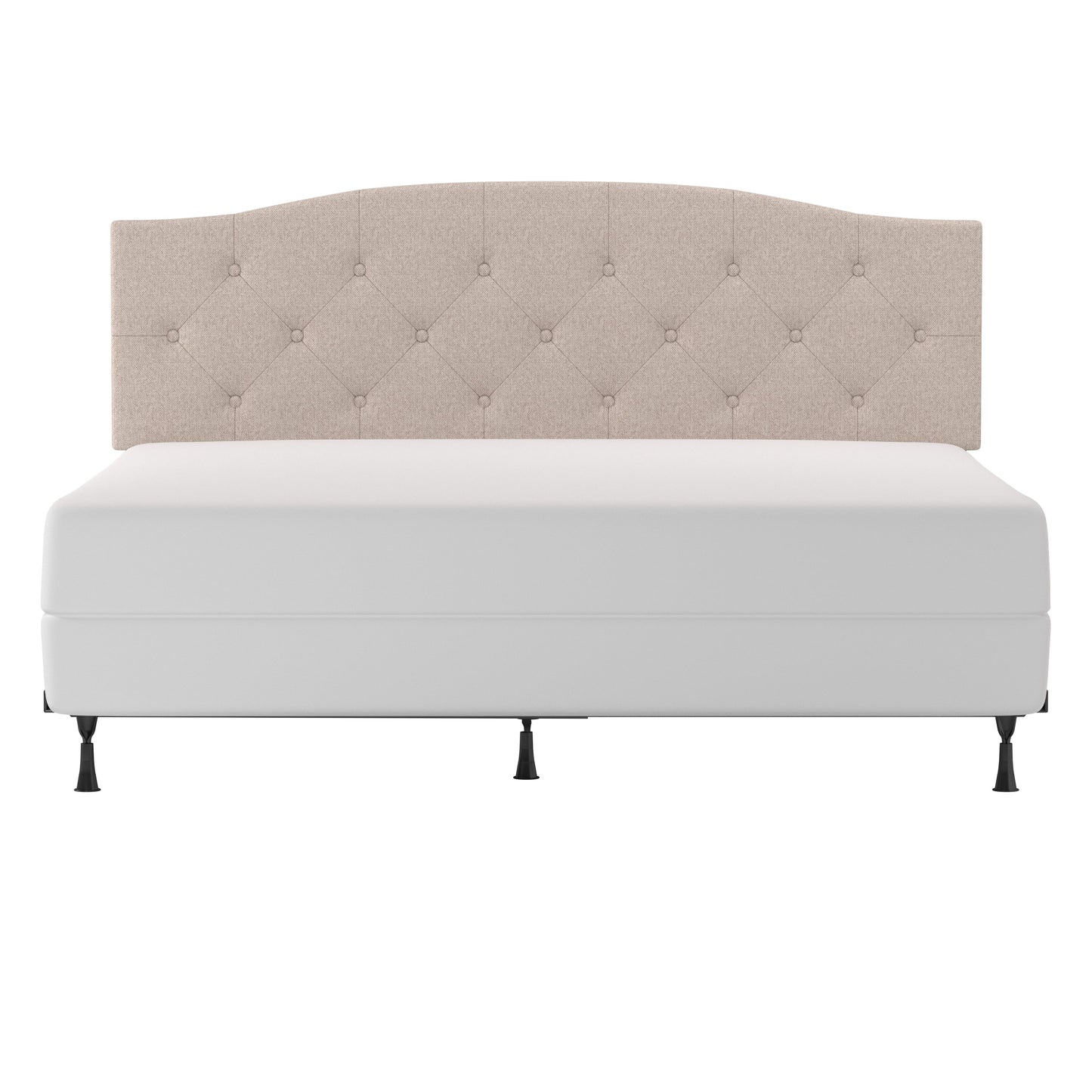Living Essentials by Hillsdale Provence Upholstered Arch Adjustable Tufted King/Cal King Headboard with Frame, Linen Fabric