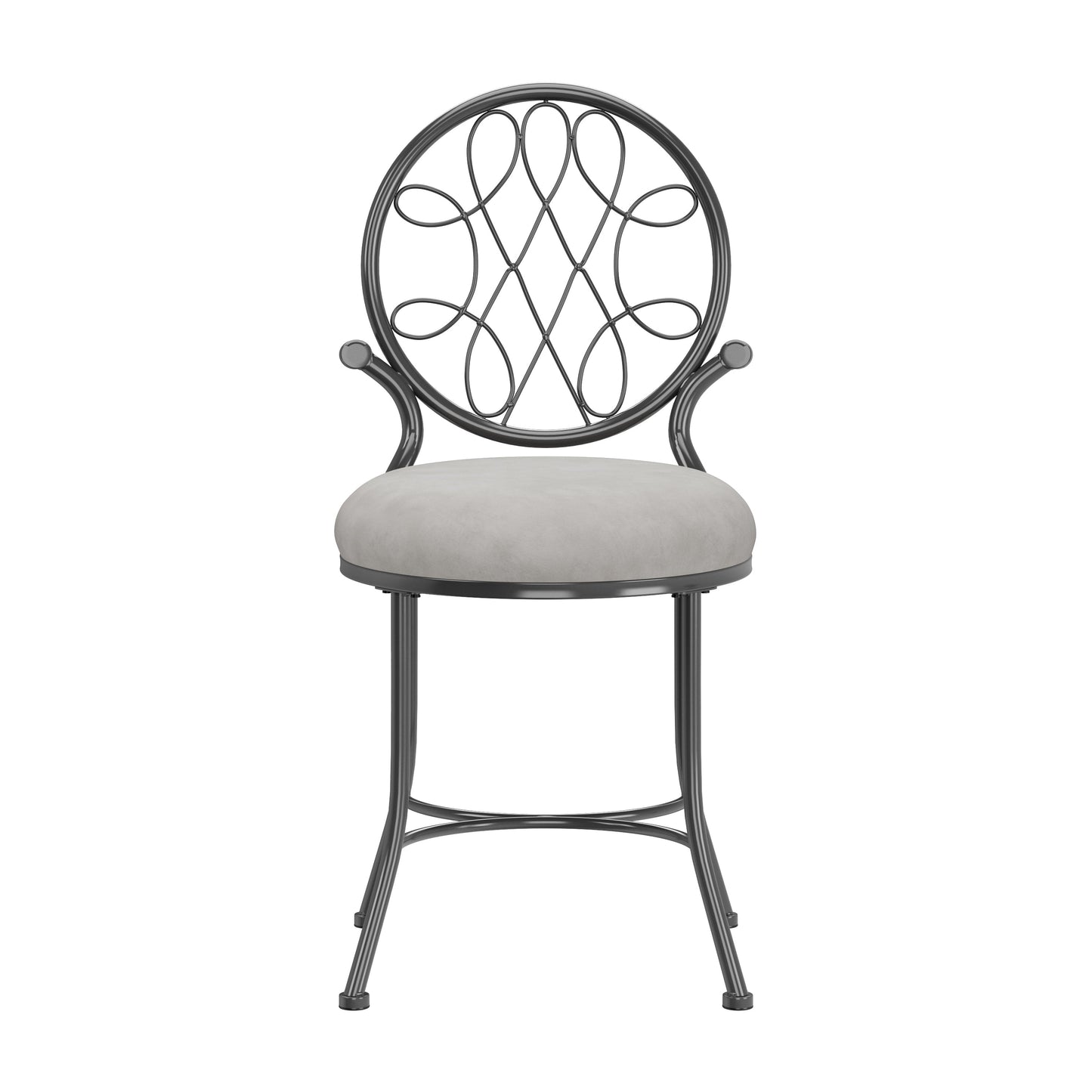 Hillsdale Furniture O'Malley Metal Vanity Stool, Metallic Gray