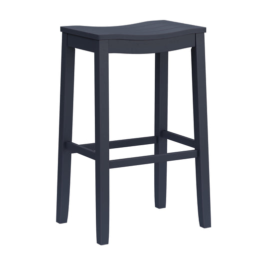 Hillsdale Furniture Fiddler Wood Backless Bar Height Stool, Navy