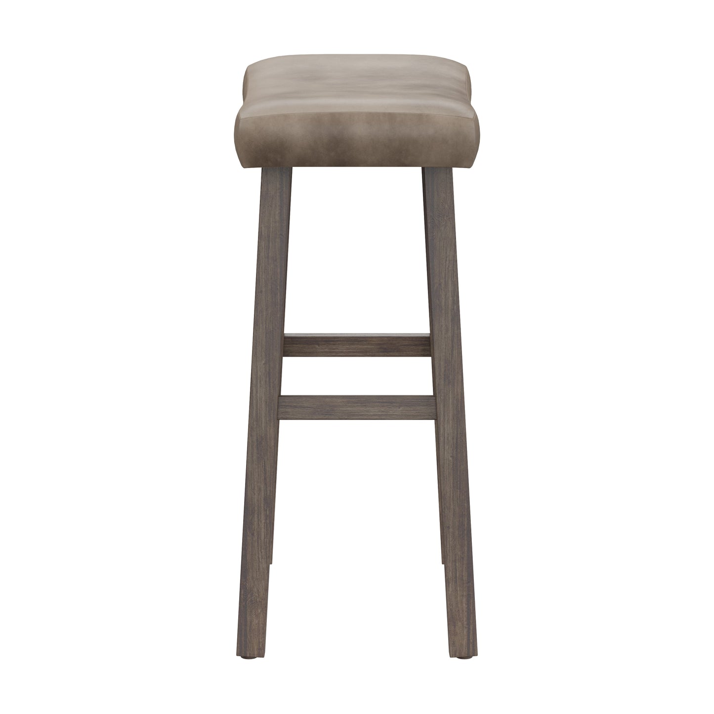 Hillsdale Furniture Saddle Wood Backless Bar Height Stool, Rustic Gray