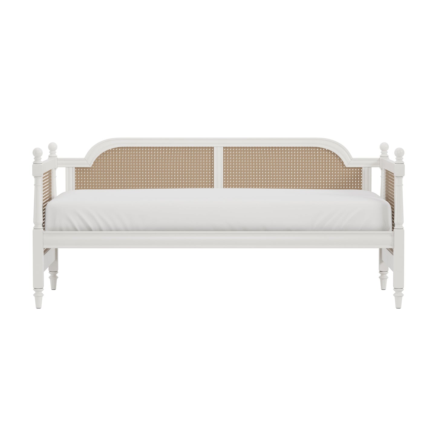 Hillsdale Furniture Melanie Wood and Cane Twin Daybed, White