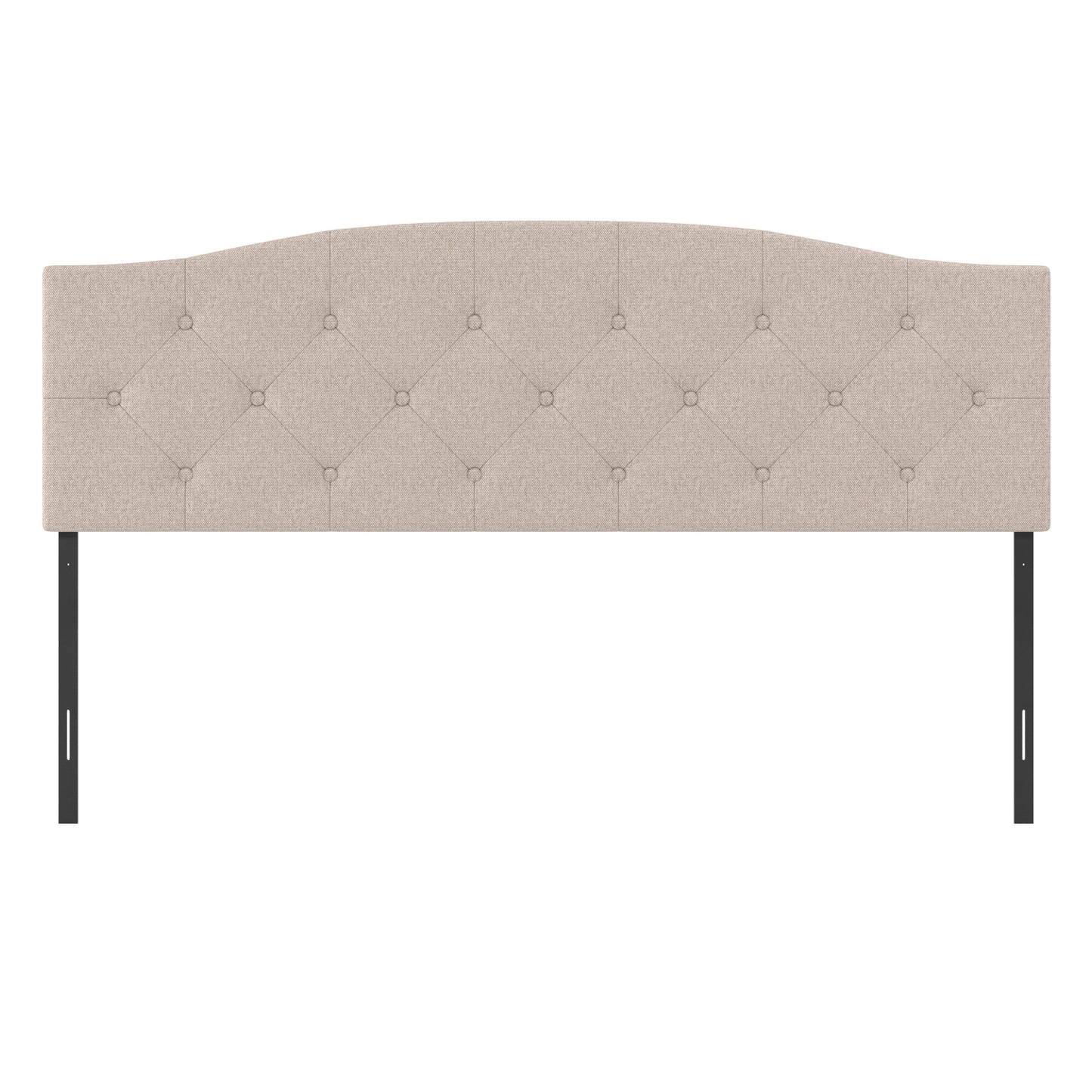 Living Essentials by Hillsdale Provence Upholstered Arch Adjustable Tufted King/Cal King Headboard, Linen Fabric