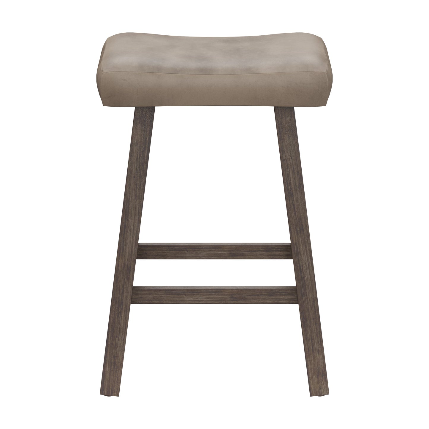 Hillsdale Furniture Saddle Wood Backless Counter Height Stool, Rustic Gray
