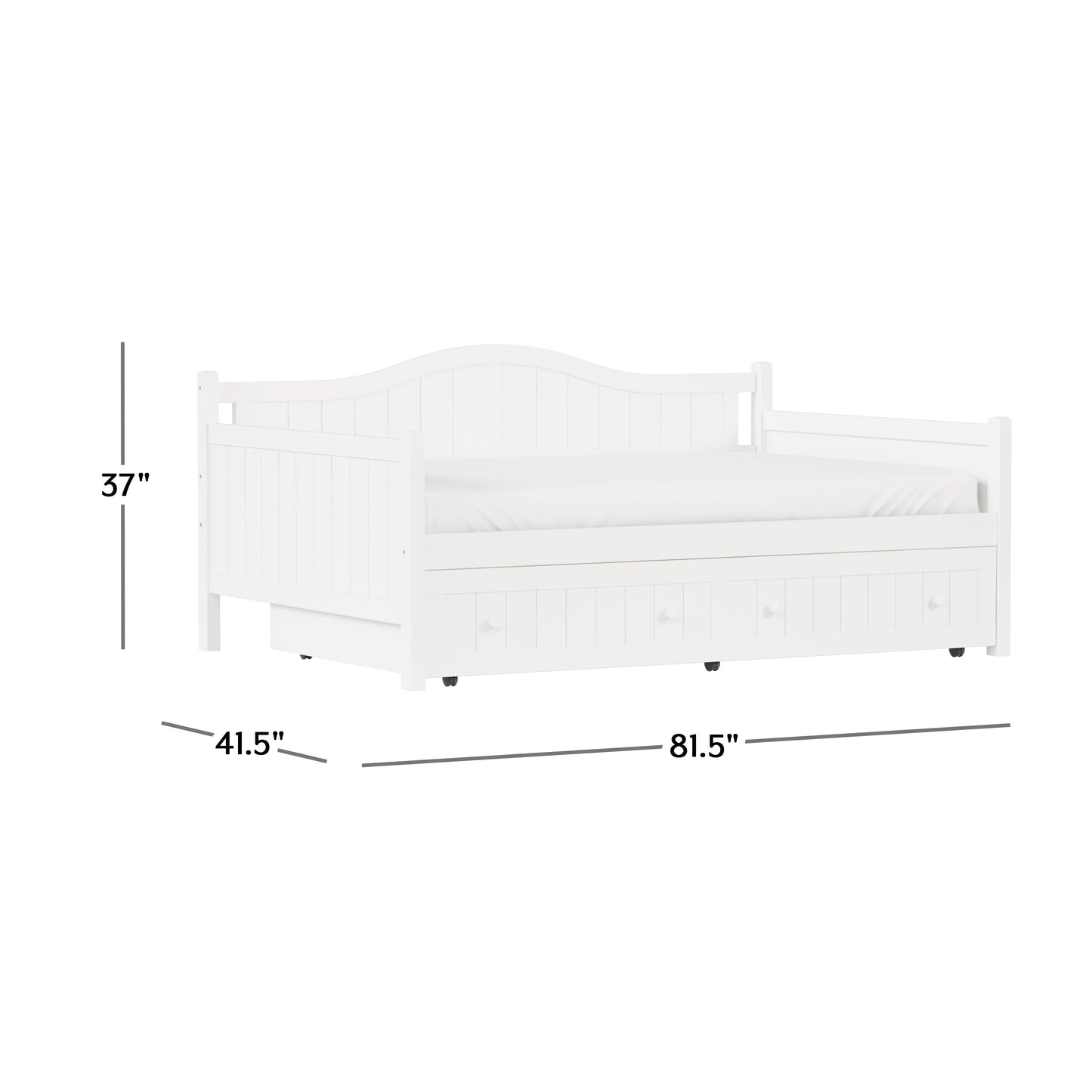 Hillsdale Furniture Staci Wood Full Size Daybed with Trundle, White