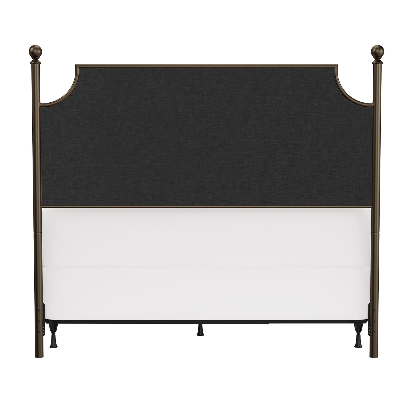 Hillsdale Furniture McArthur Queen Metal and Upholstered Bed, Bronze with Linen Stone Fabric
