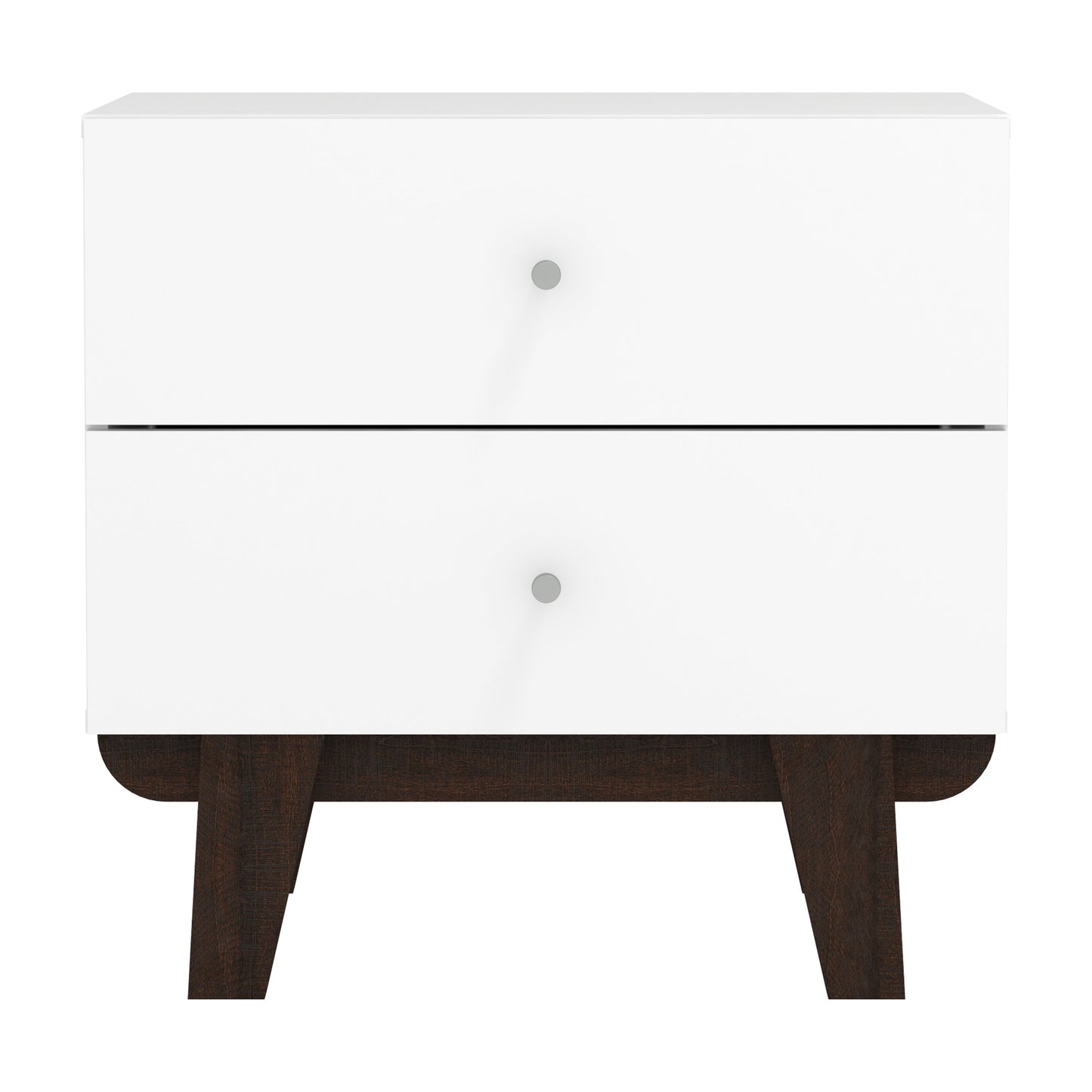 Living Essentials by Hillsdale Kincaid Wood 2 Drawer Nightstand, Matte White