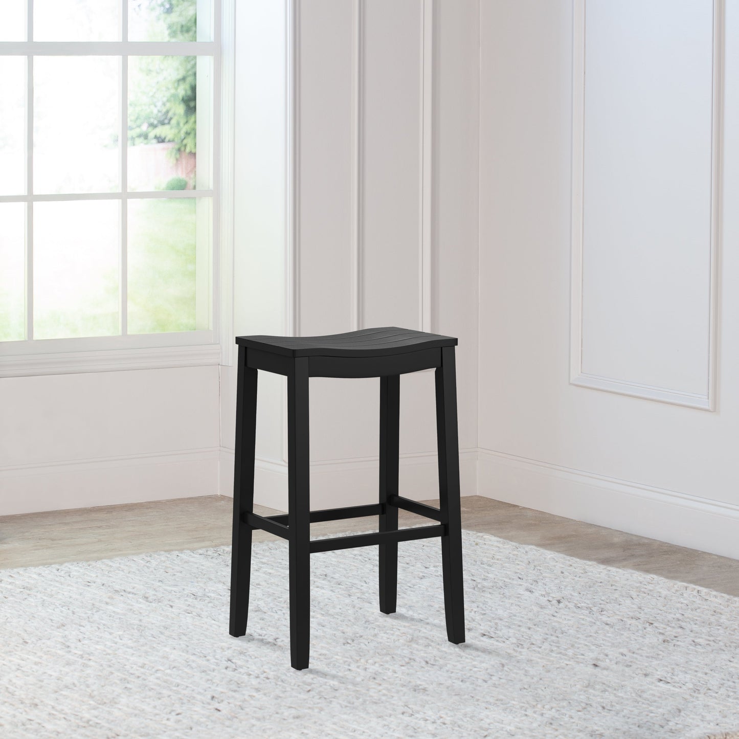 Hillsdale Furniture Fiddler Wood Backless Bar Height Stool, Black