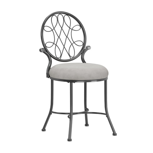 Hillsdale Furniture O'Malley Metal Vanity Stool, Metallic Gray