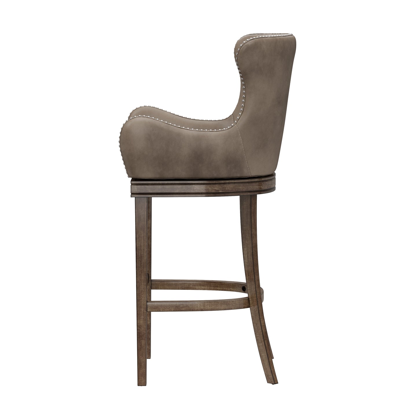 Hillsdale Furniture Caydena Wood Bar Height Return Swivel Stool, Smoke Brown
