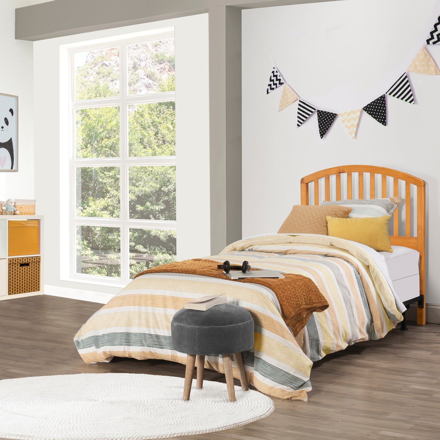 Hillsdale Furniture Carolina Wood Twin Headboard with Frame, Country Pine