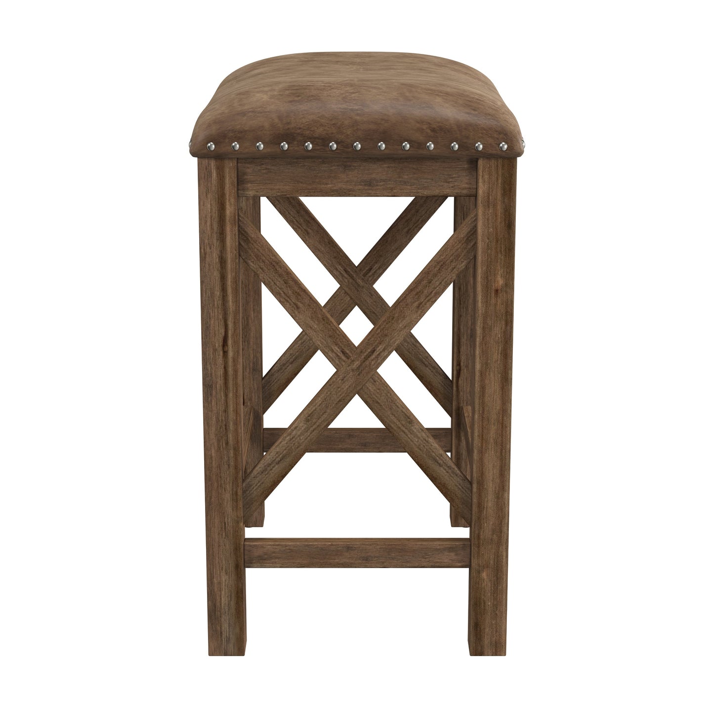 Hillsdale Furniture Willow Bend Wood Backless Counter Height Stool, Set of 2, Antique Brown Walnut