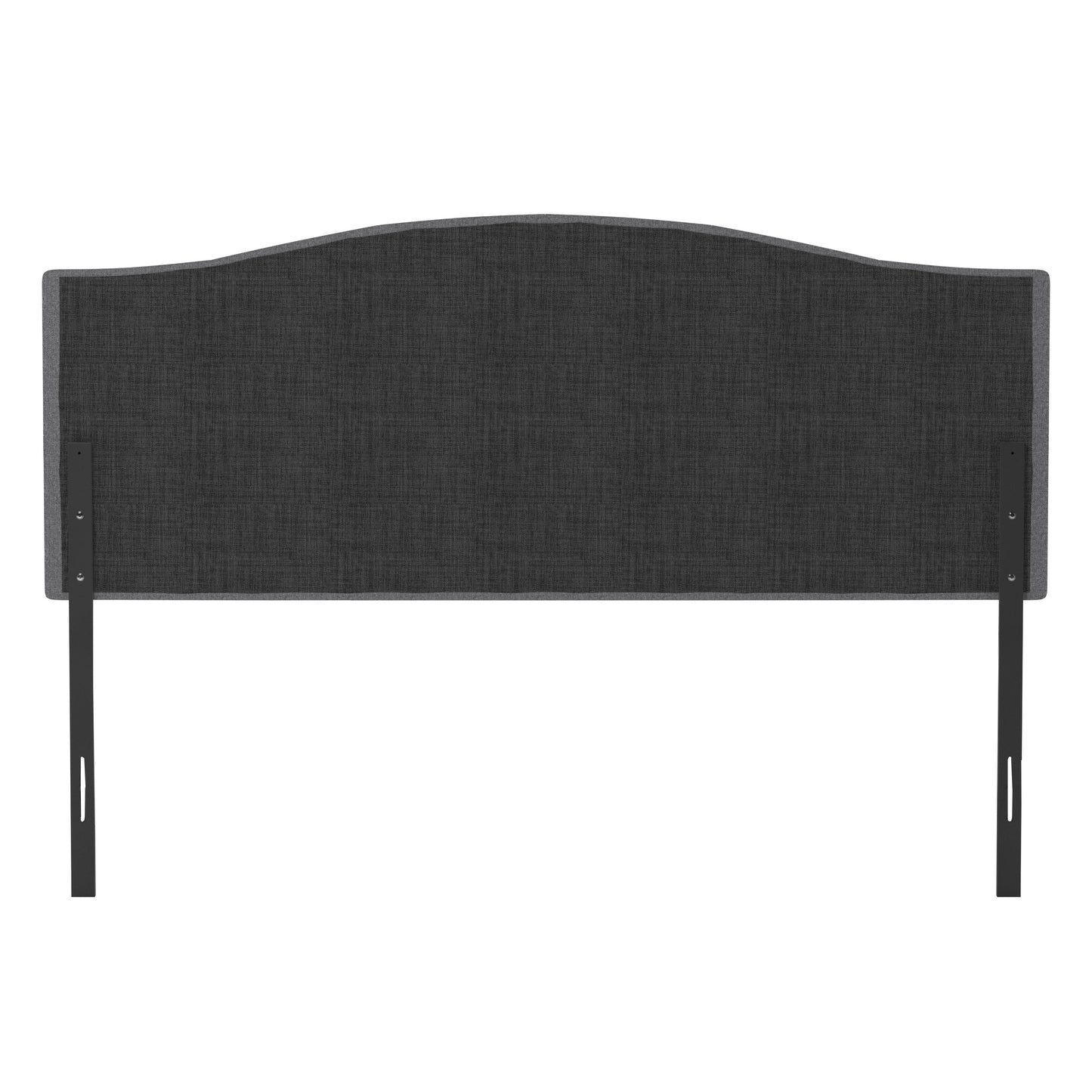 Living Essentials by Hillsdale Provence Upholstered Arch Adjustable Tufted Full/Queen Headboard with Frame, Glacier Gray Fabric
