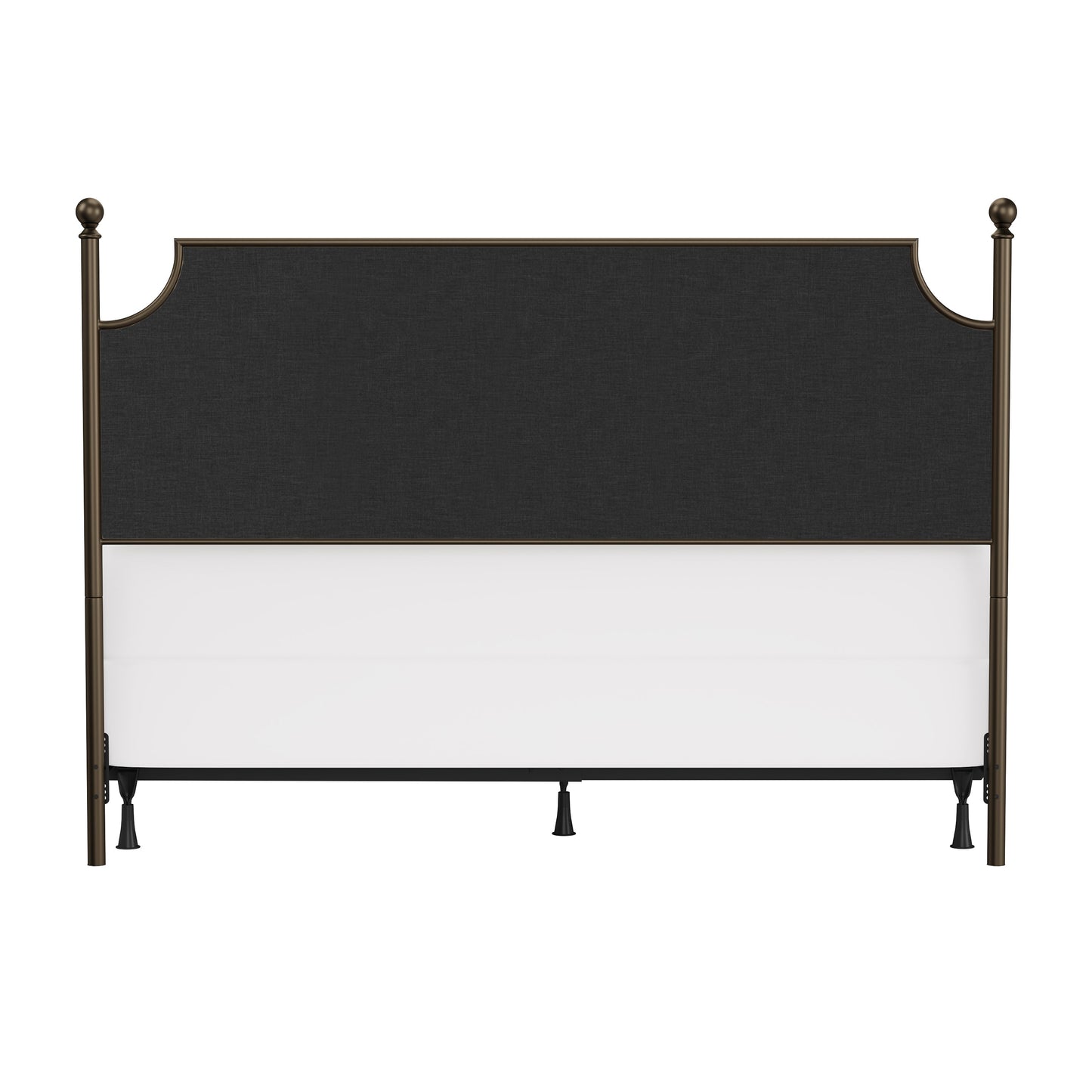 Hillsdale Furniture McArthur King Metal and Upholstered Canopy Bed, Bronze with Linen Stone Fabric