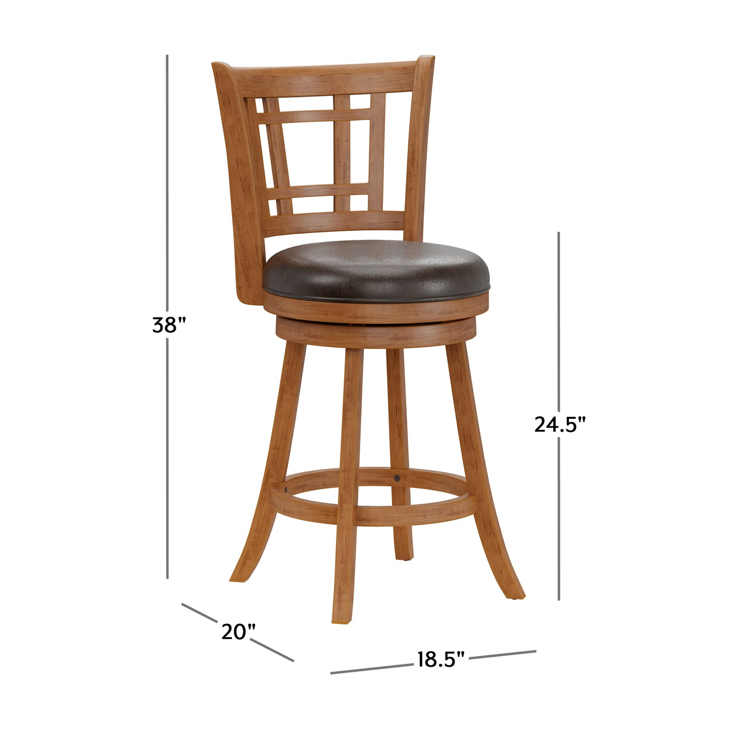 Hillsdale Furniture Fairfox Wood Counter Height Swivel Stool, Oak