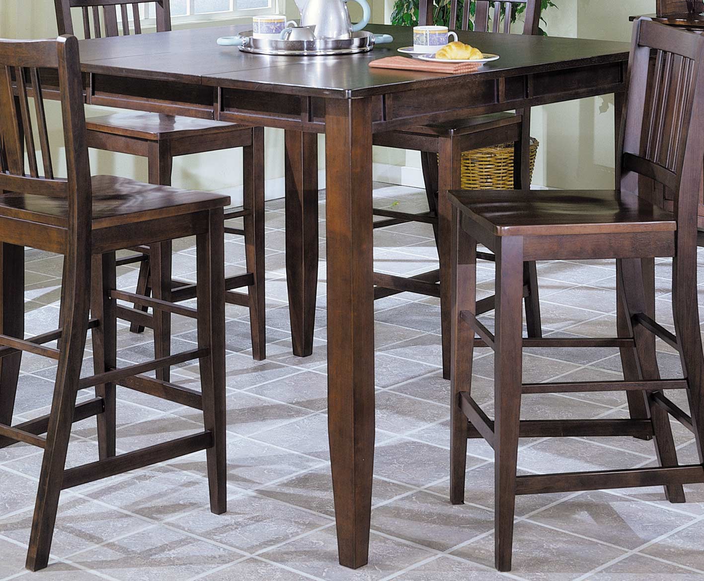 Homelegance Market Square Pub Dining Table wth Butterfly Leaf Extension