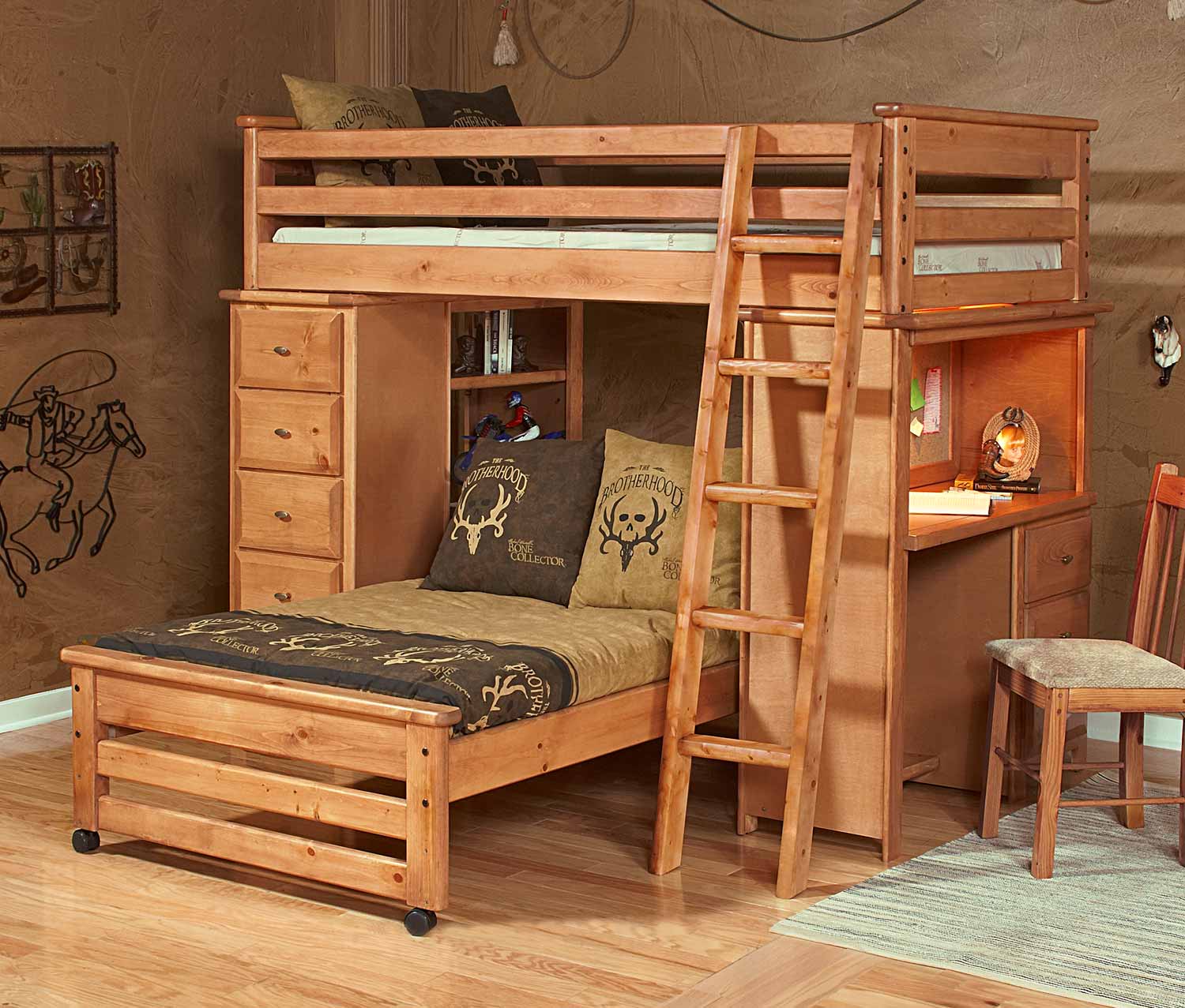 Chelsea Home 3534528-4534 Twin Over Twin Loft Bed with ...
