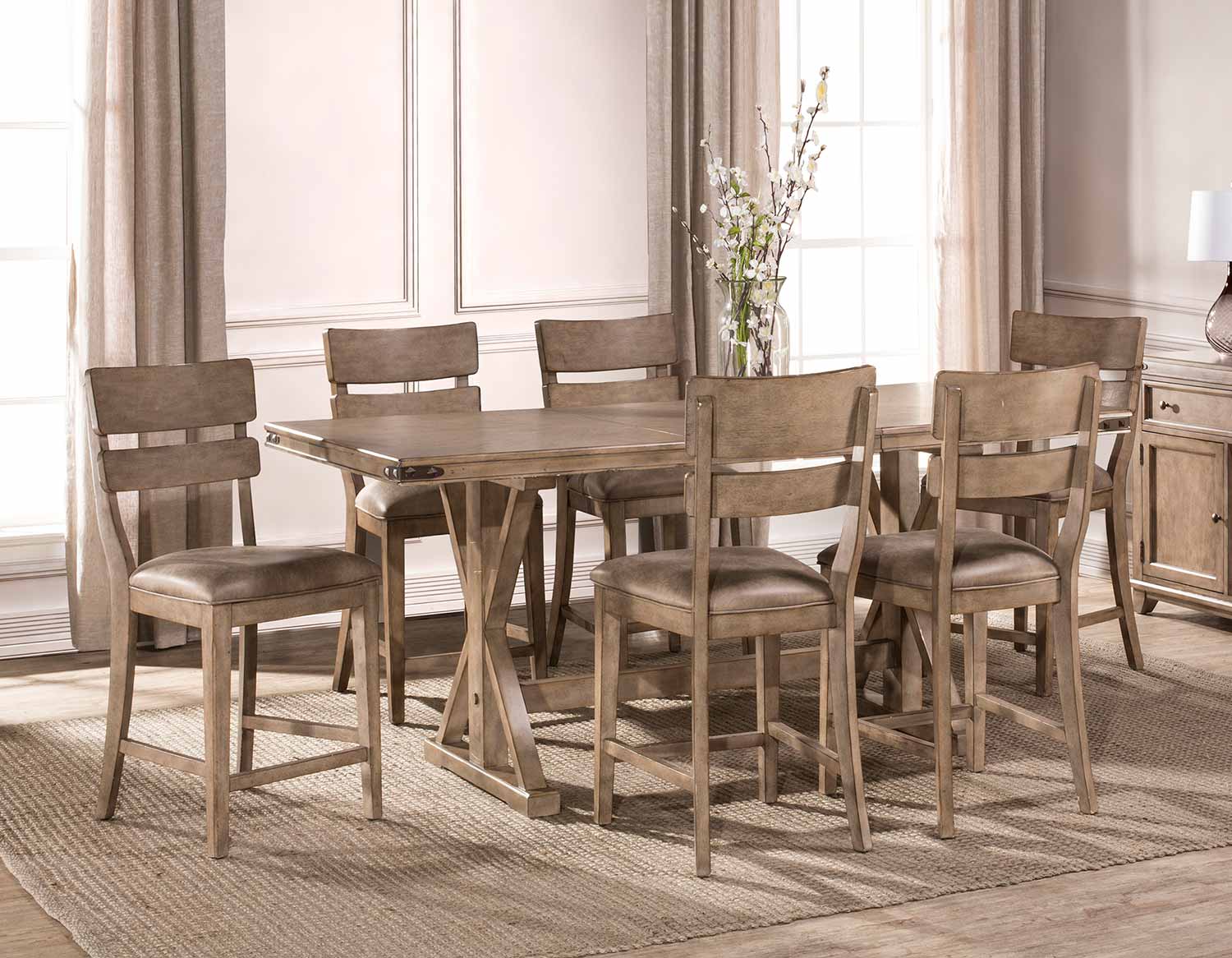 Hillsdale Leclair 7-Piece Counter Height Dining Set - Vintage Grey HD
