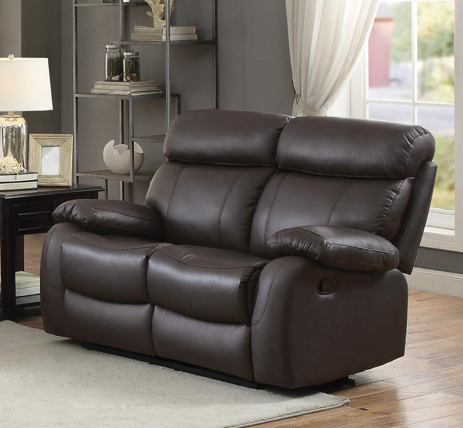 Homelegance Pendu Reclining Sofa Set  Top Grain Leather Match  Brown 8326BRWSOFASET at 